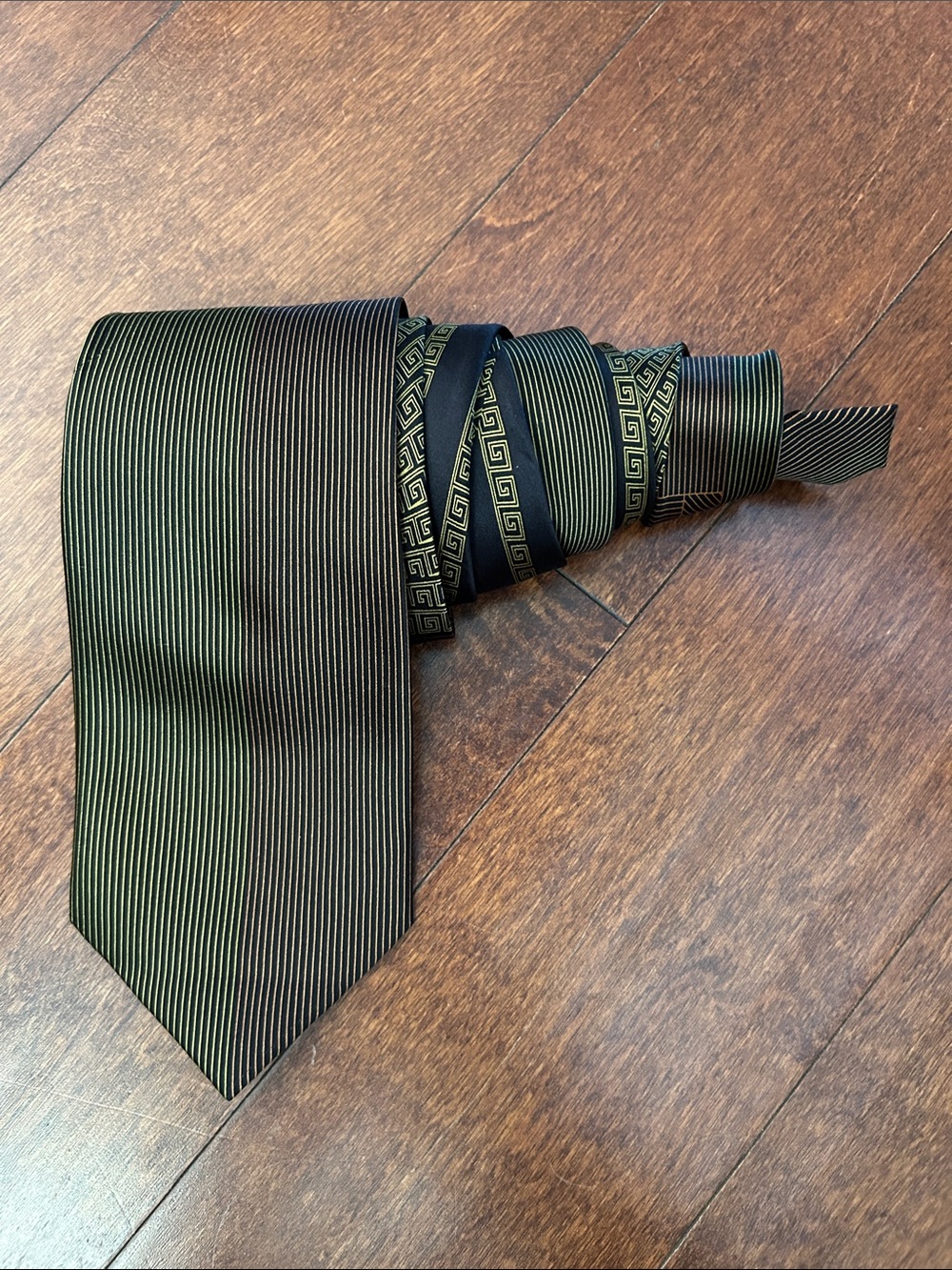 Antonio Ricci Geometric Striped Tie, 100% Silk